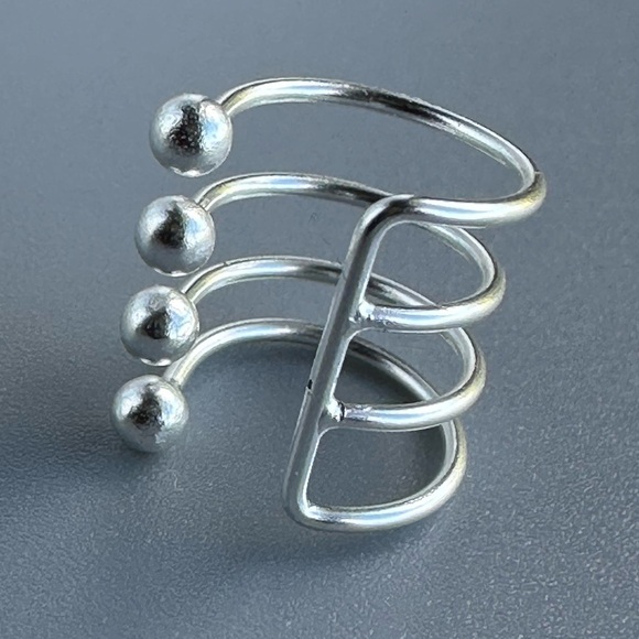Stacked Sterling Silver Ear Cuff – Bold Four-Band Statement - Picture 8 of 9